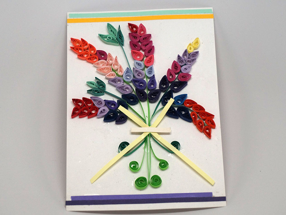 Paper filligree handmade flower decorated card