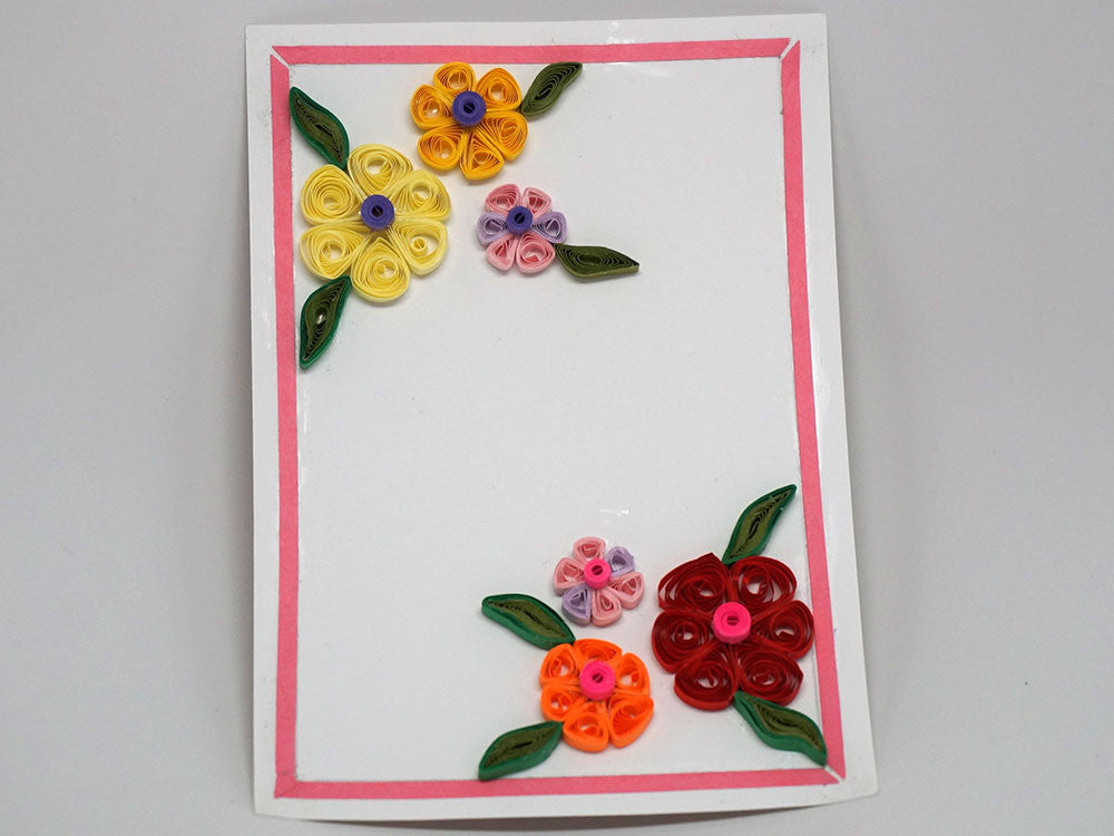 Paper filligree handmade flower decorated card