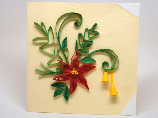 Paper filligree handmade christmas decorated card