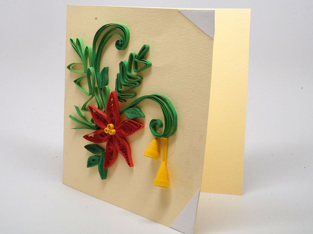 Paper filligree handmade christmas decorated card