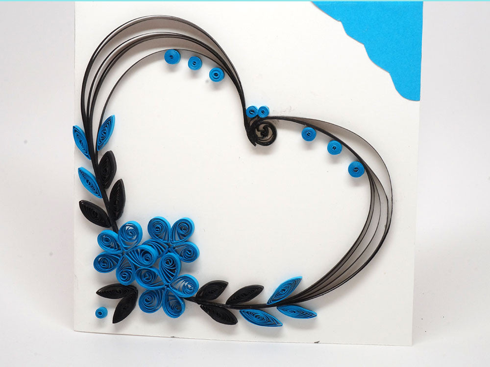 Paper filligree handmade  birthday and love  card