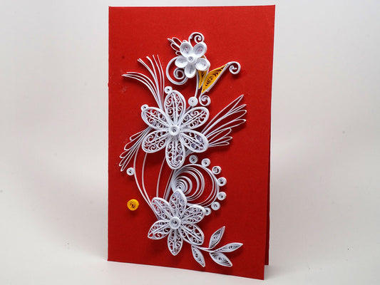 Paper filligree handmade Birthday and christmas card
