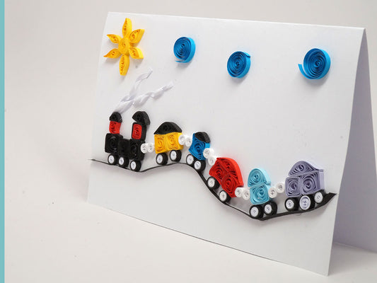 Paper filligree handmade babies and children birthday card