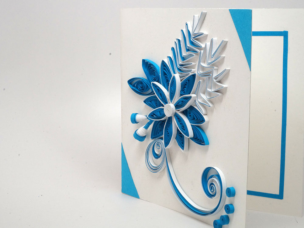 Paper filigree handmade christmas card