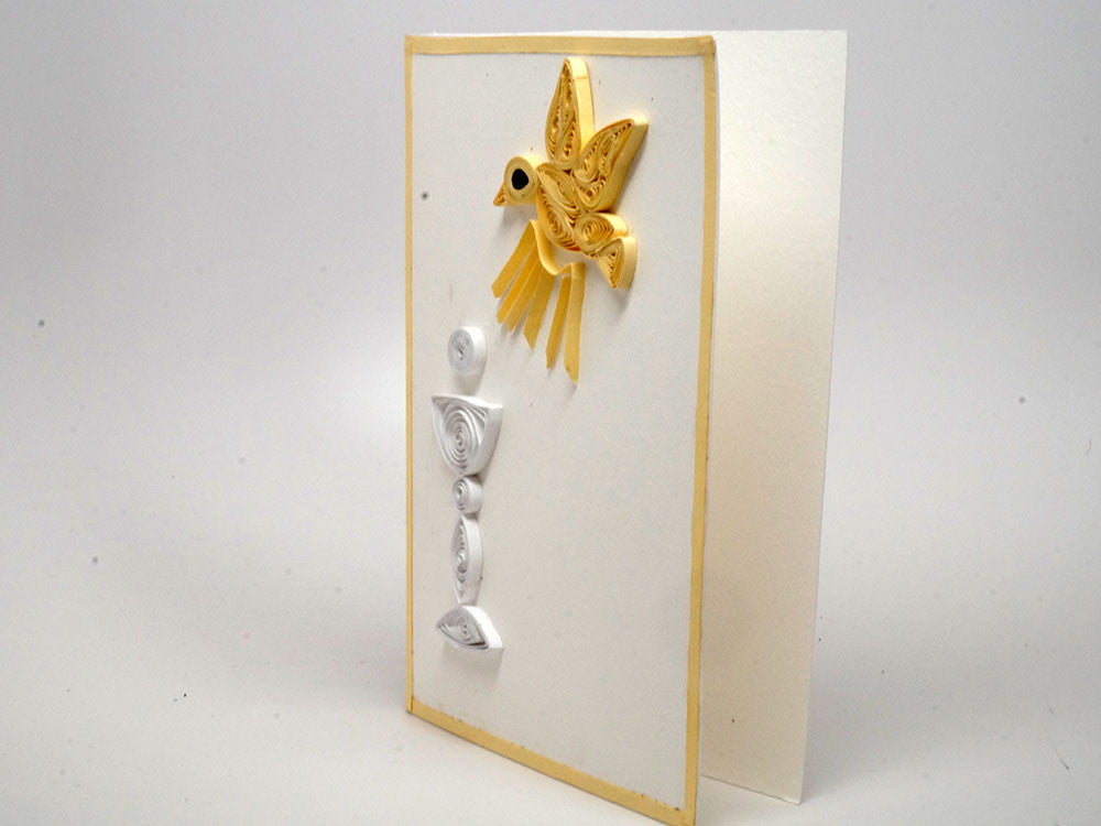 Paper filigree handmade Communion and Confirmation card