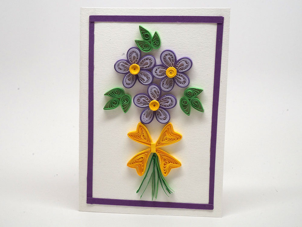 Paper filigree handmade card with flowers