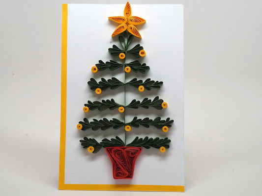 Paper filigree handmade Christmas card