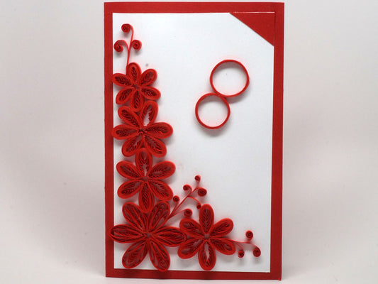 Paper filigree handmade Wedding card