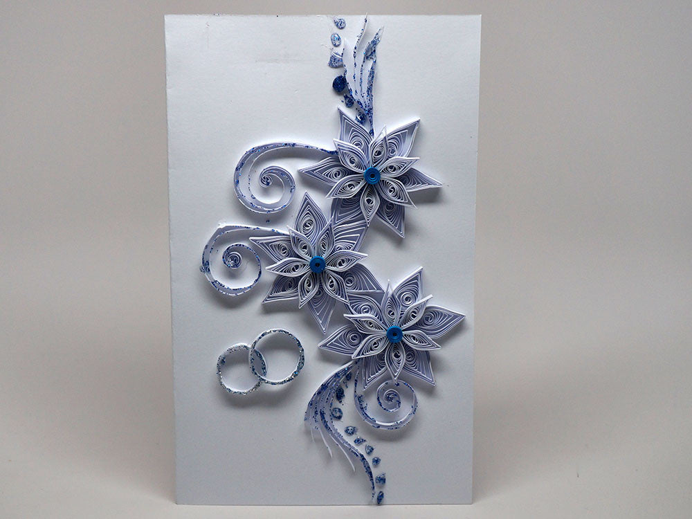 Paper filigree handmade Wedding invitation card