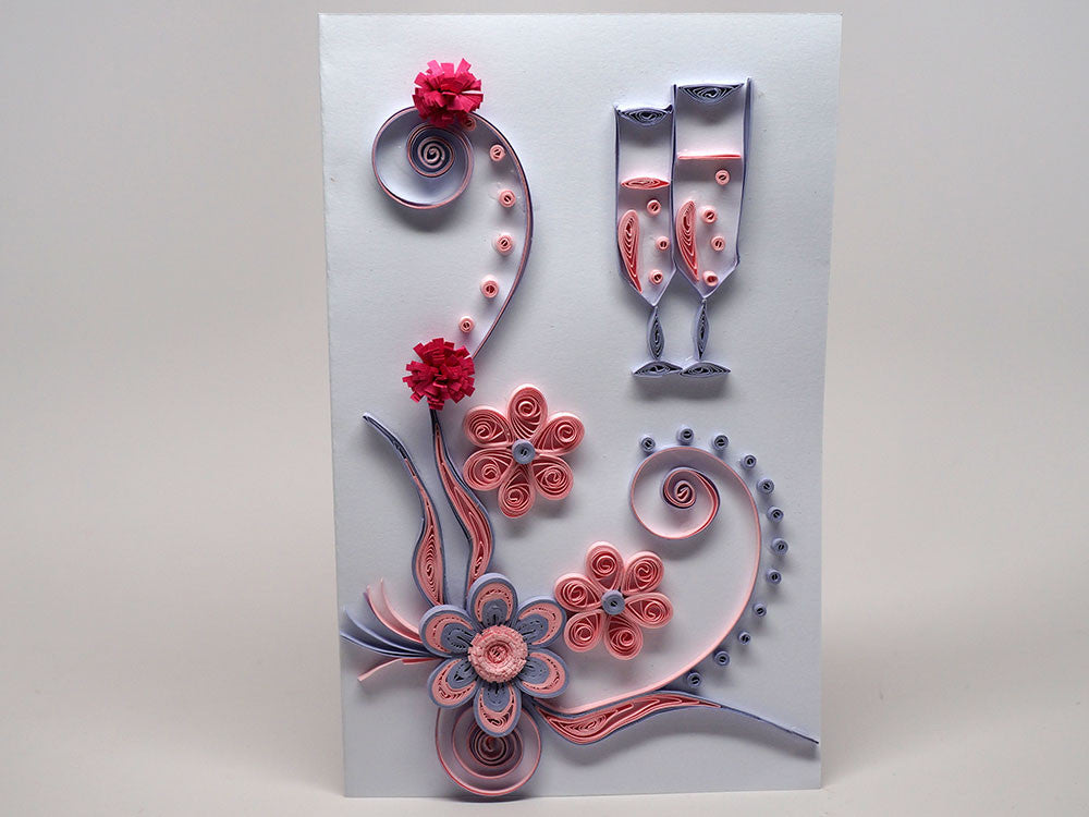 Paper filigree handmade wedding, anniversary, birthday card