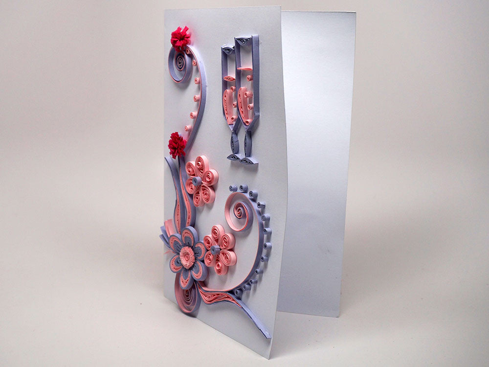 Paper filigree handmade wedding, anniversary, birthday card