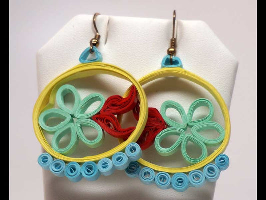 Summer handmade paper filigree earrigs