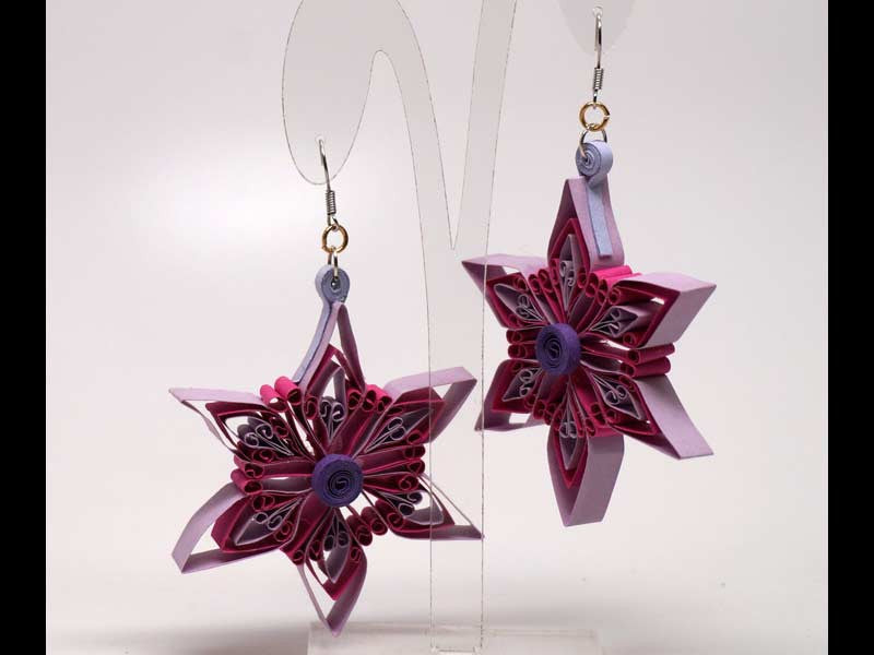 Star handmade paper filigree earrigs