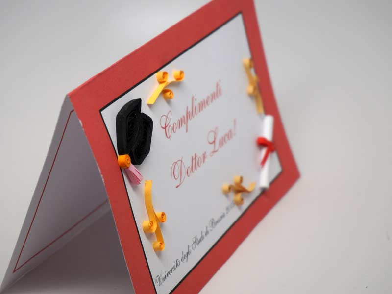 Paper filigree handmade graduation card