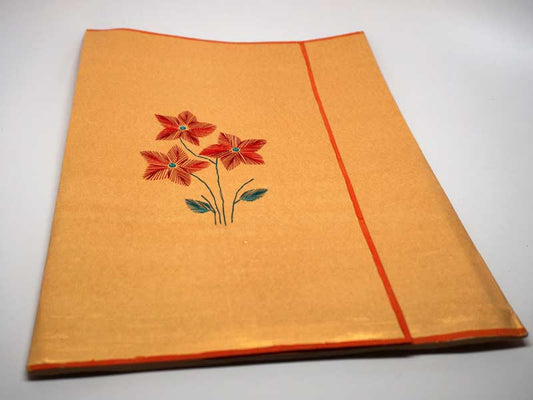 Folder with flowers handmade embroidery
