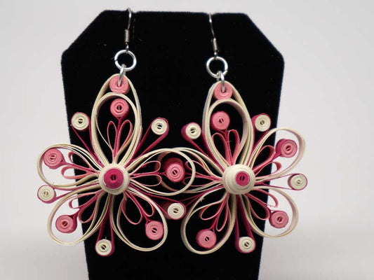 Handmade paper filigree pinky earrings
