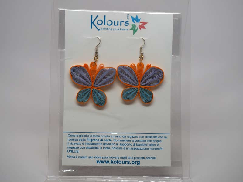 Butterfly  handmade paper filigree earrigs