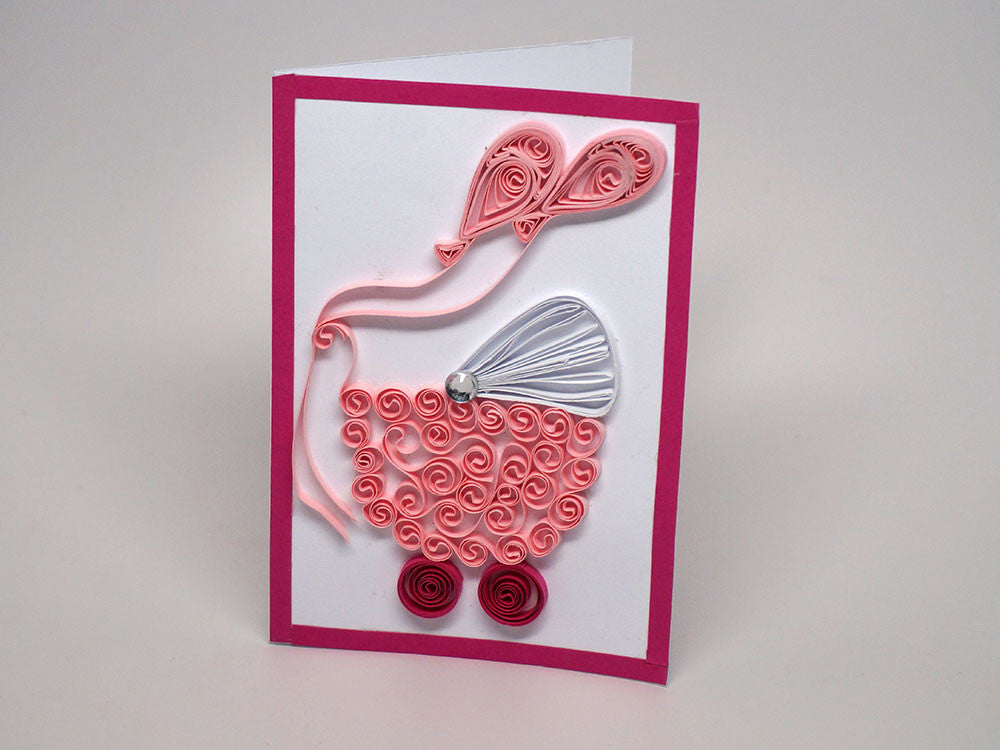 Small card for babies/children/Baptism handmade with paper filigree
