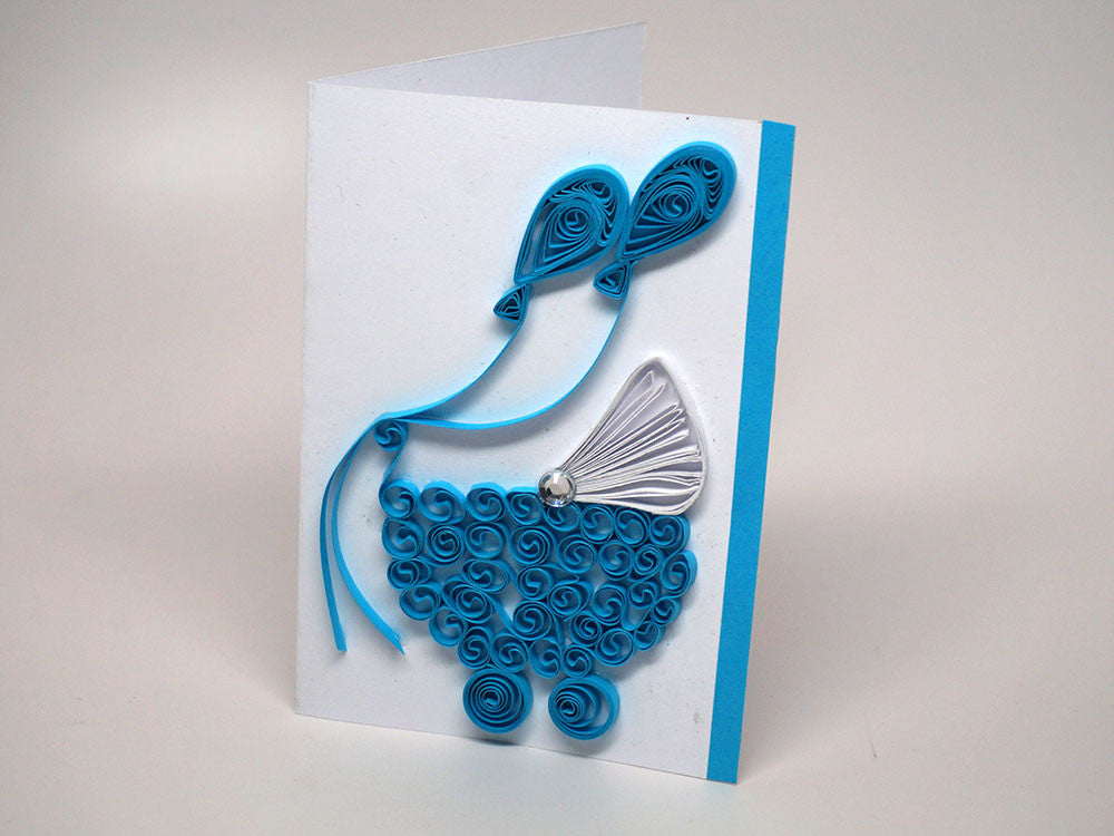 Small card for babies/children/Baptism handmade with paper filigree