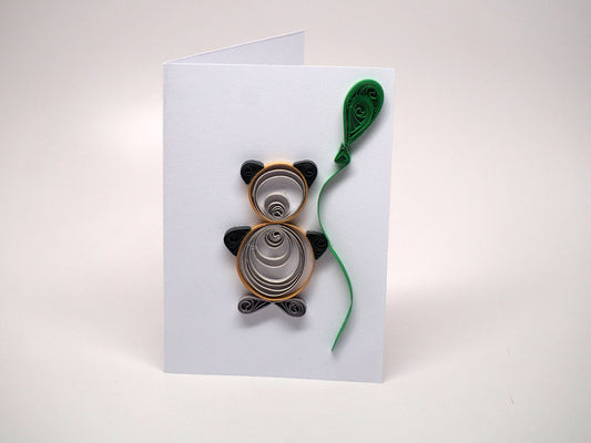 Small card for babies/children/Baptism handmade with paper filigree