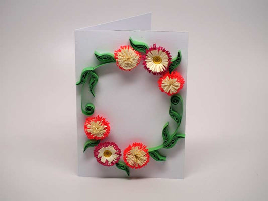 Paper filigree handmade flowers small card