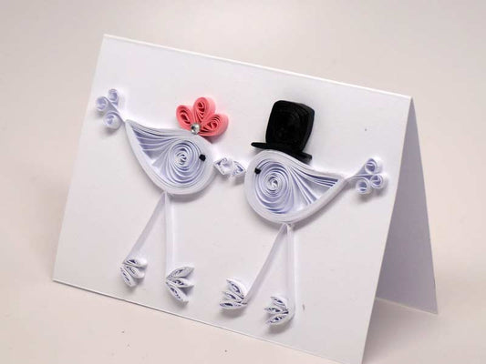 Small love card handmade with paper filigree