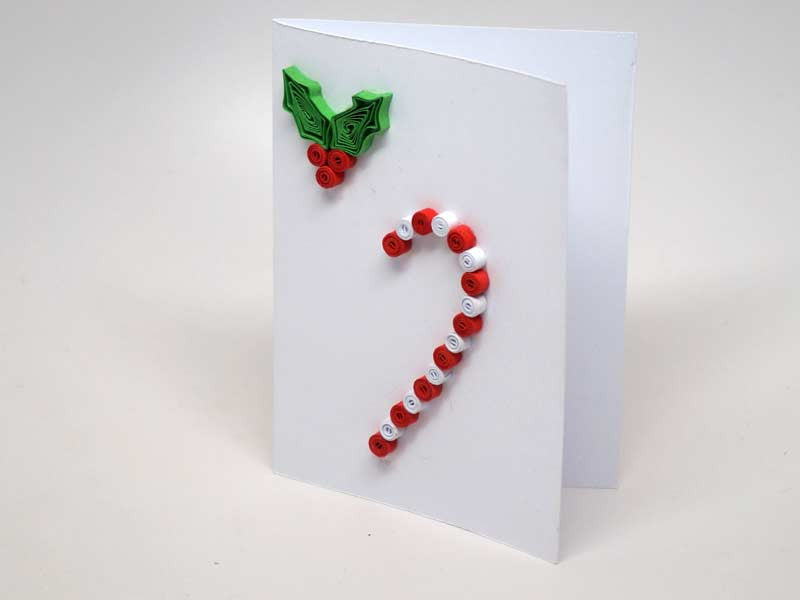 Christmas small card handmade with paper filigree