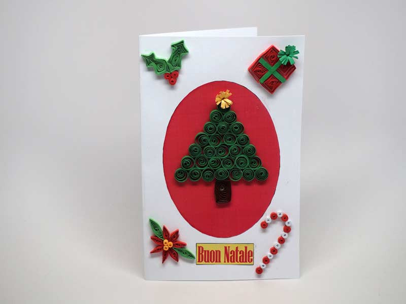 Paper filigree handmade Christmas card