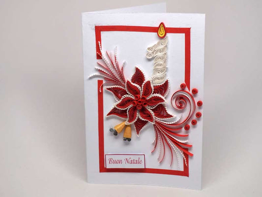 Paper filigree handmade Christmas card