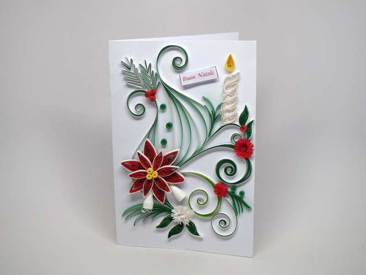 Paper filigree handmade Christmas card