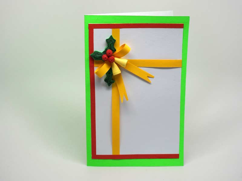 Paper filigree handmade Christmas card