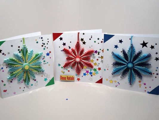 3 Christmas cards with removable decoration