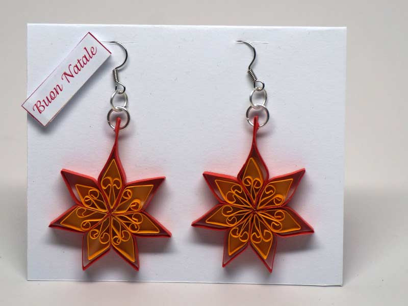 Card with earrings handmade with paper filigree