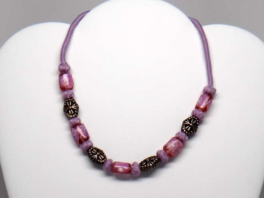 Necklace crafted by North India artisans - Pink