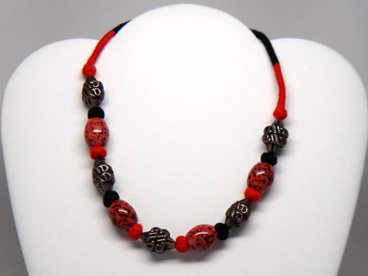 Necklace crafted by North India artisans - Red