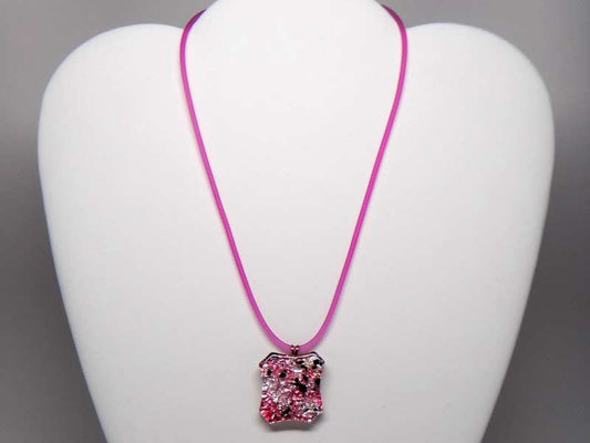 Kolourful glass pendant necklace - pink
