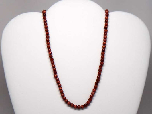 Handicraft necklace with wood-like stone