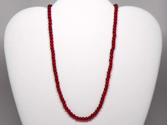 Handicraft necklace with light red hard stones