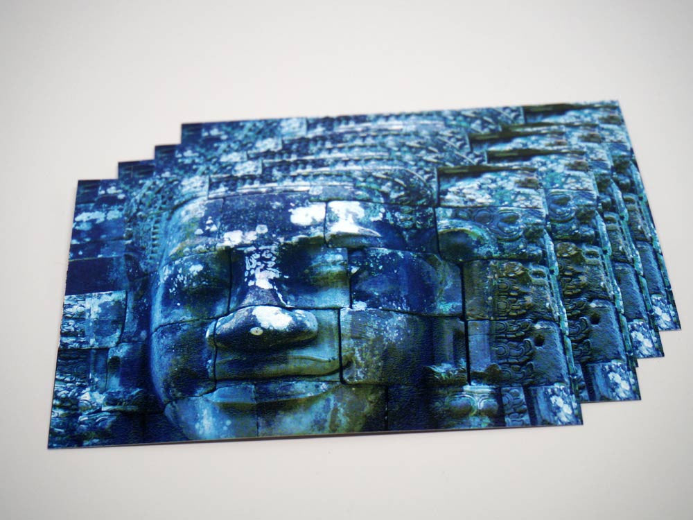 Postcard Cambodian blue Bayon temple - 5 pieces