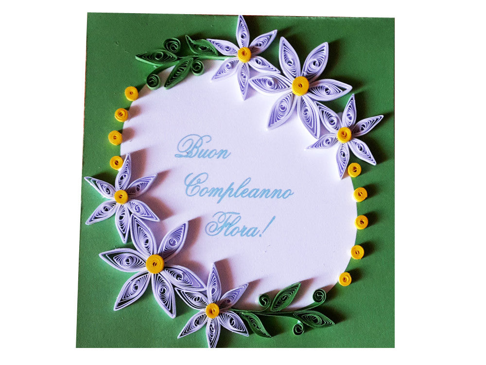 Personalized paper filigree handmade card with your name