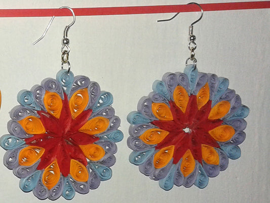 Special handmade paper filigree earrings